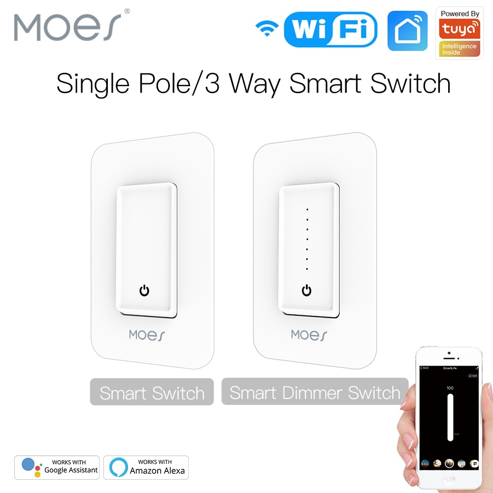 Tuya Wifi Smart Dimmer Light Switch Voice Control Met Alexa Google Thuis Slimme Leven App Controle Enkelpolige 3 Manier smart Home