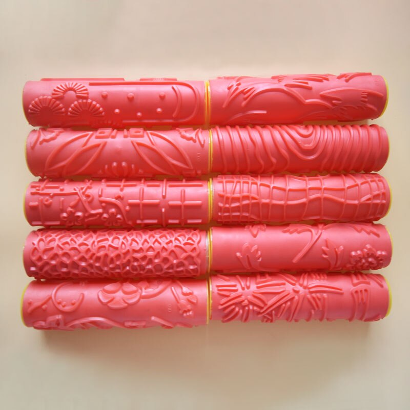 7 zoll Muster Roller pinsel Silica gel Farbe roller Geprägte Textur Malerei Werkzeuge für Wand Dekorative Haushalt Pinsel