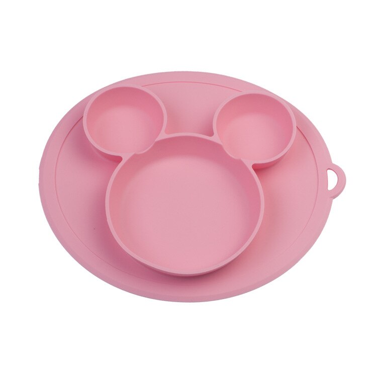 Baby Silicone Plate Kids Bowl Plates Baby Suction BPA Free Feeding Silicone Bowl Baby Silica Gel Dishes Kids Tableware: Pink