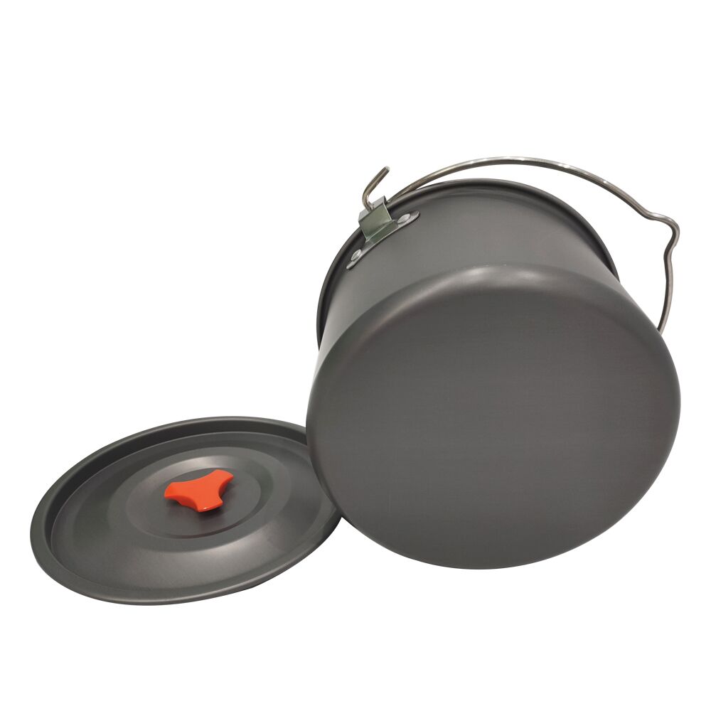 Lichter Up Outdoor Servies Grote Capaciteit Aluminium Camping Picknick Opknoping Kookgerei Servies Pot Koken Voor Kampvuur Pot