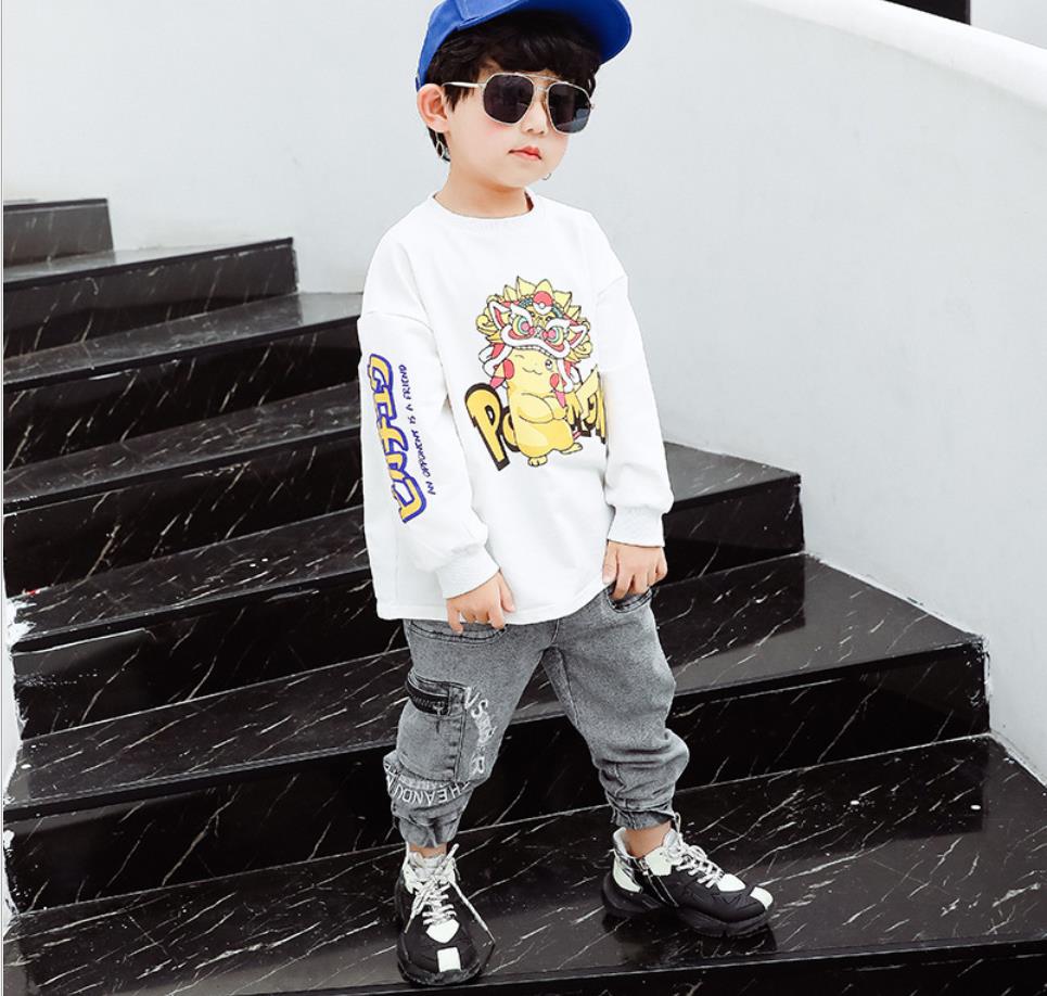 Pantalones vaqueros para niños nuevos Jeans para la escuela primavera otoño novedad ropa para adolescentes pantalones vaqueros Casual Cargo 2-8 año