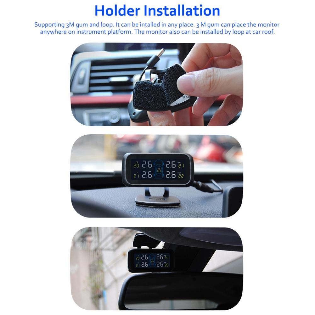 TPMS Car Electronics Wireless Tire Pressure Monitoring System With External Replaceable Battery Sensors LCD Display U903