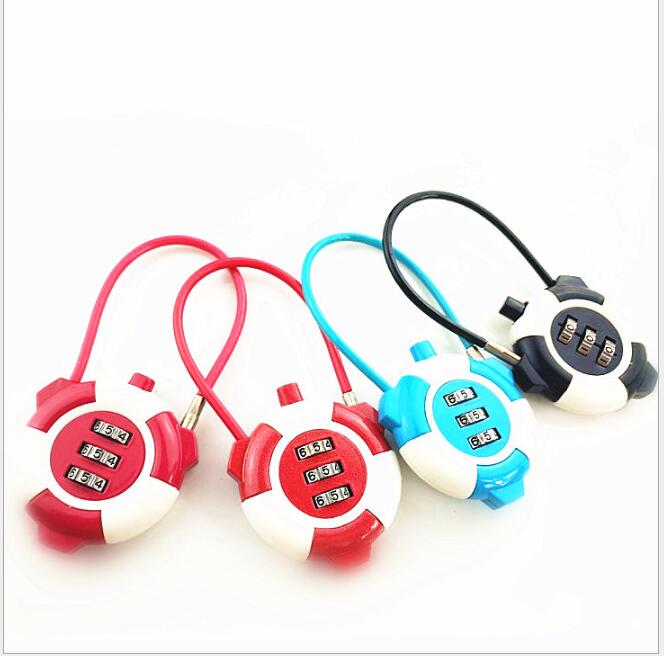 Mini Luggage Bag Zip Diary Notebook Combination Wire Rope Cable Lock Cartoon