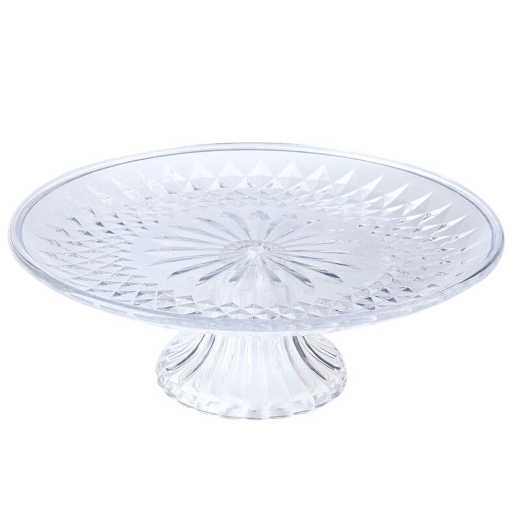 Crystal Fruit Plate With Base Round Plastic Fruit Plate Snacks Dried Fruit Platter Plate Home Kitchen Snack Fruit Plate