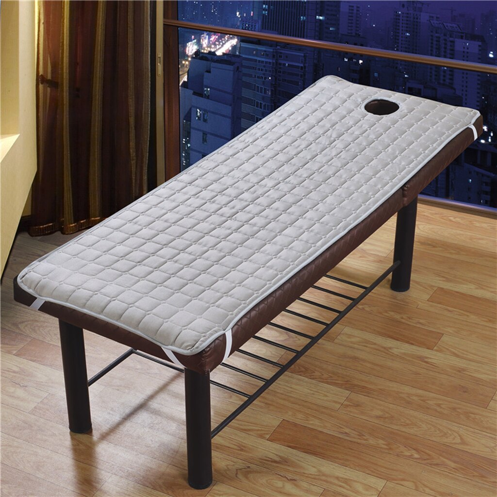 Matelas de Table de Massage SPA | Linge de lit, housse de matelas pour Salon de beauté avec trous de visage, lits adaptés à 75x28 pouces: Grey as described