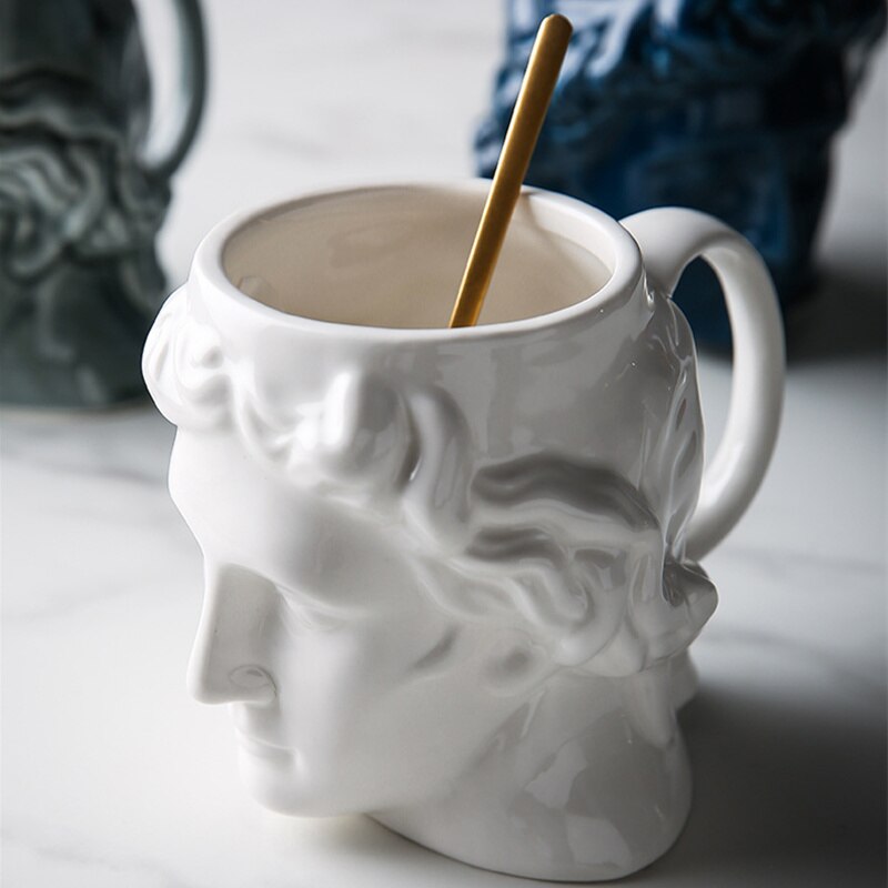 580ml Ceramic 3D Apollo Mug Coffee Mugs Ancient Greek gods Cups Cute Office Mugs Milk Mug Home Decoration Birthday