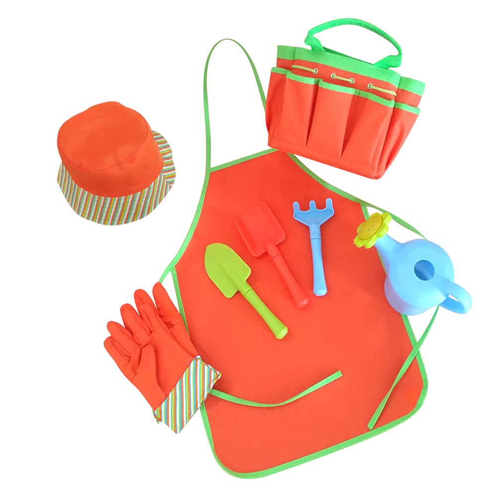 8Stck Kind Gartenarbeit Werkzeuge draussen einstellen Mit Schaufel Egge Gießkanne Schaufel Rechen Kelle Bausatz Pädagogische Blöcke Für Jungen freundlicher