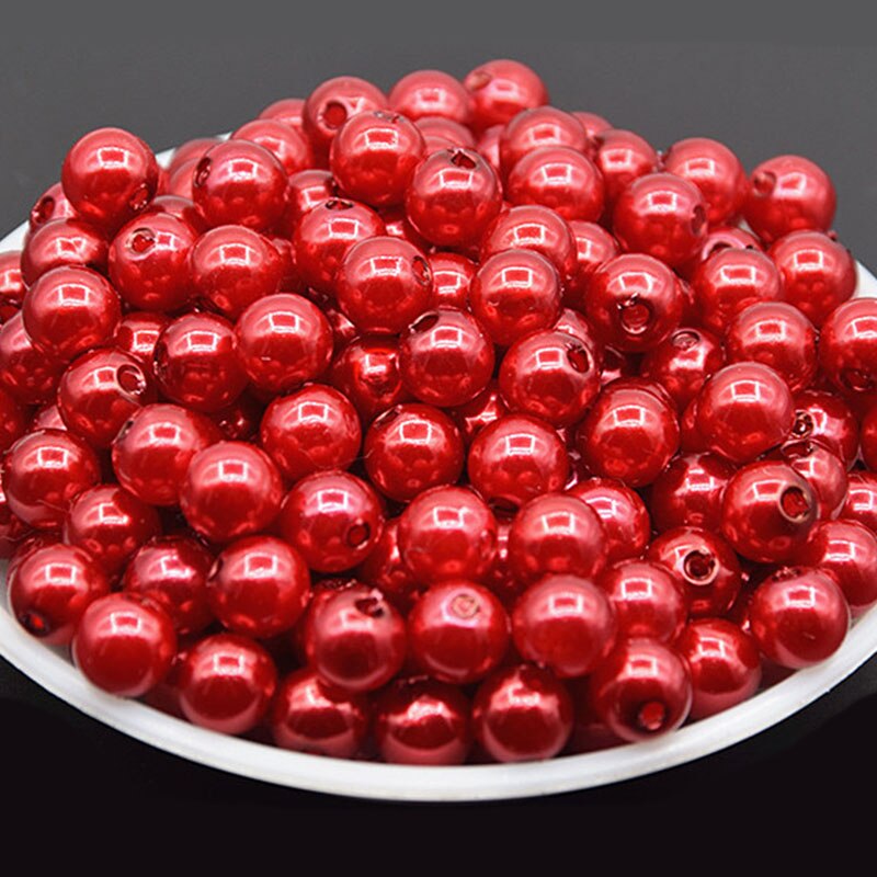 10 farver runde perler legetøj til børn pige viftende halskæde snøring legetøj diy armbånd håndlavet pink blå rød perle til børn: 10