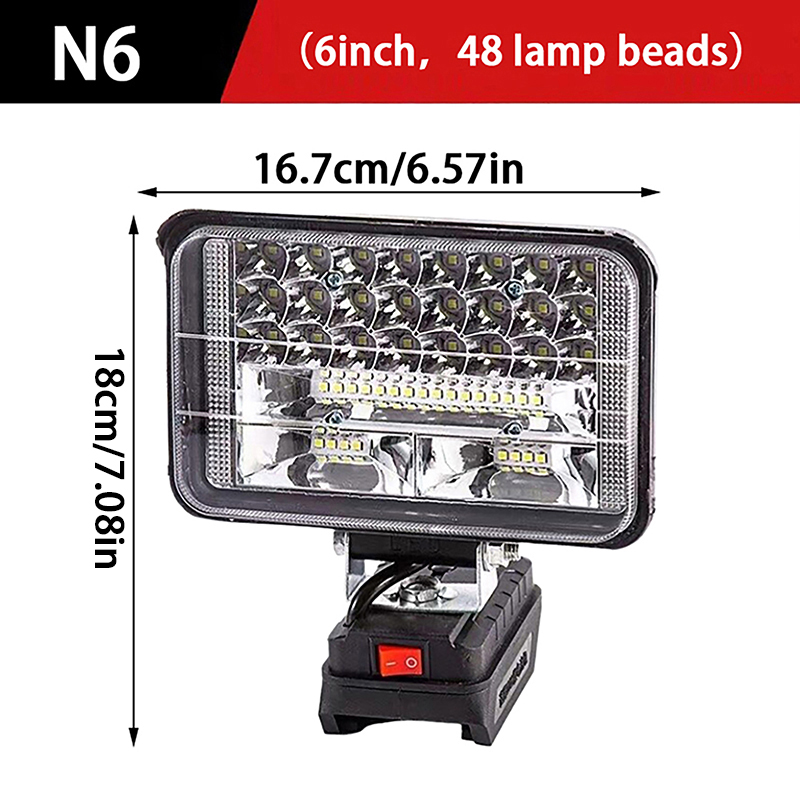 Til makita 18v li-ion batteri led arbejdslampe 3/4/8 tommer lommelygte bærbar nødprojektør udendørs camping vandreture lampe: Foranderlig