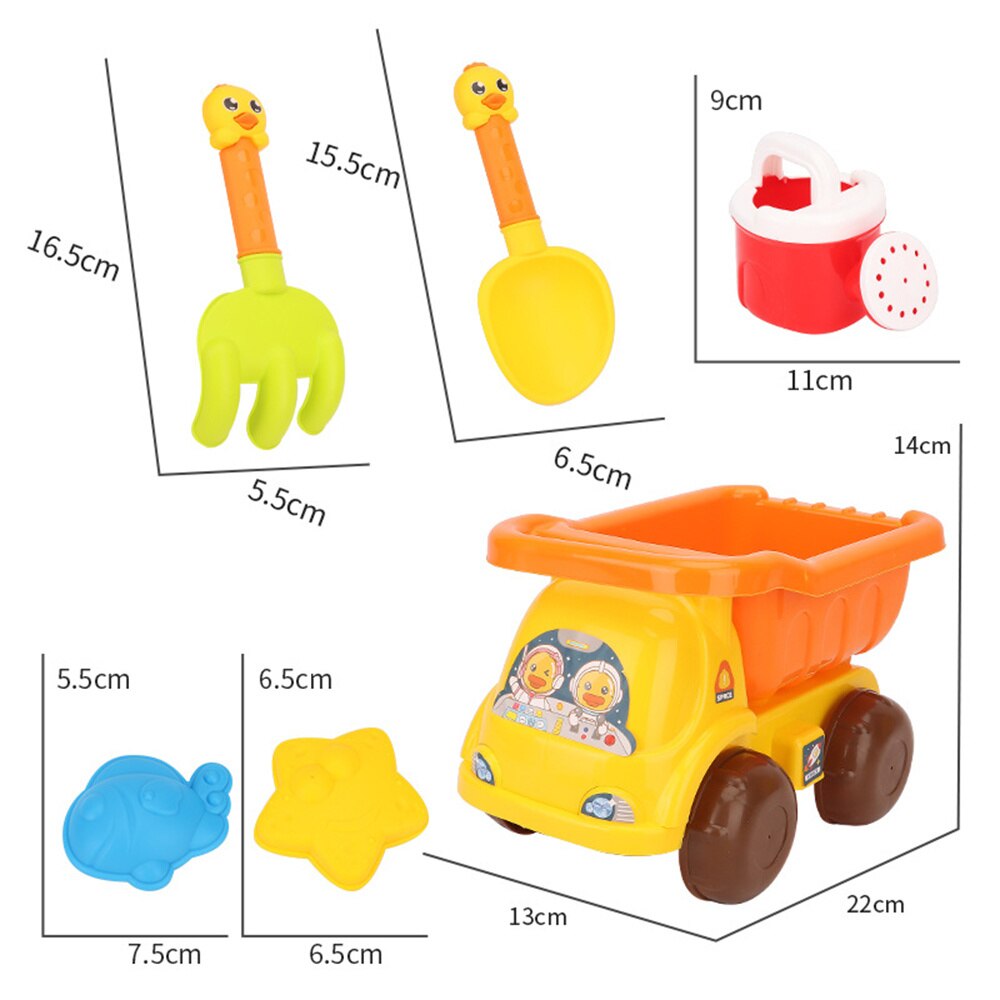 Children&#39;s Beach Toy Set Cartoon Cart Shovel Sand Water Toys for Outdoor Great for Boys Girls Multicolor Outdoor Toys SEC88