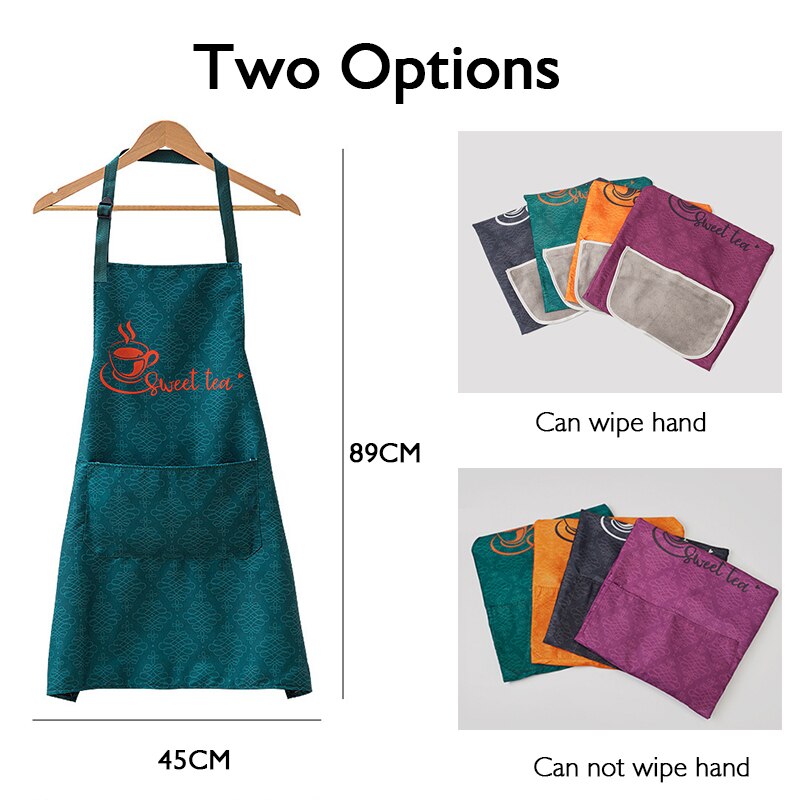 Waterproof Aprons Adjustable Dust And Oil-proof Women Men Erasable Hand Apron With Pockets For Home Cooking Kitchen Accessories