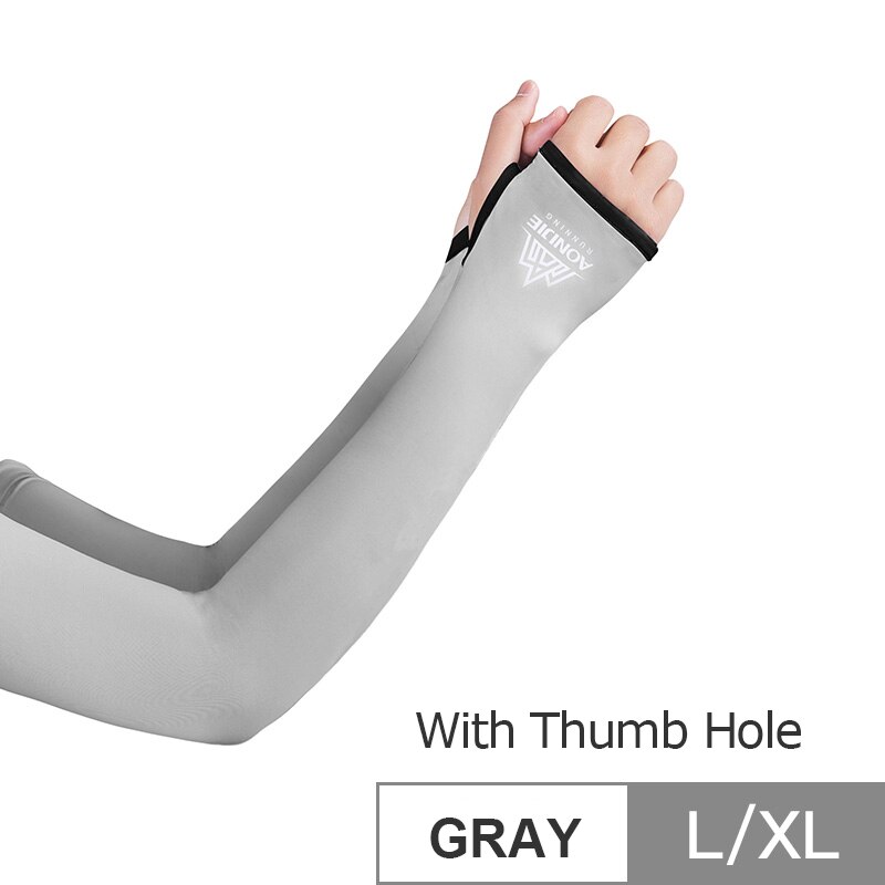 AONIJIE E4117 One Pair UV Sun Protection Cooling Arm Sleeve Cover Arm Cooler Warmer Trail Marathon Running Golf Cycling Driving: E4117 LXL Gray