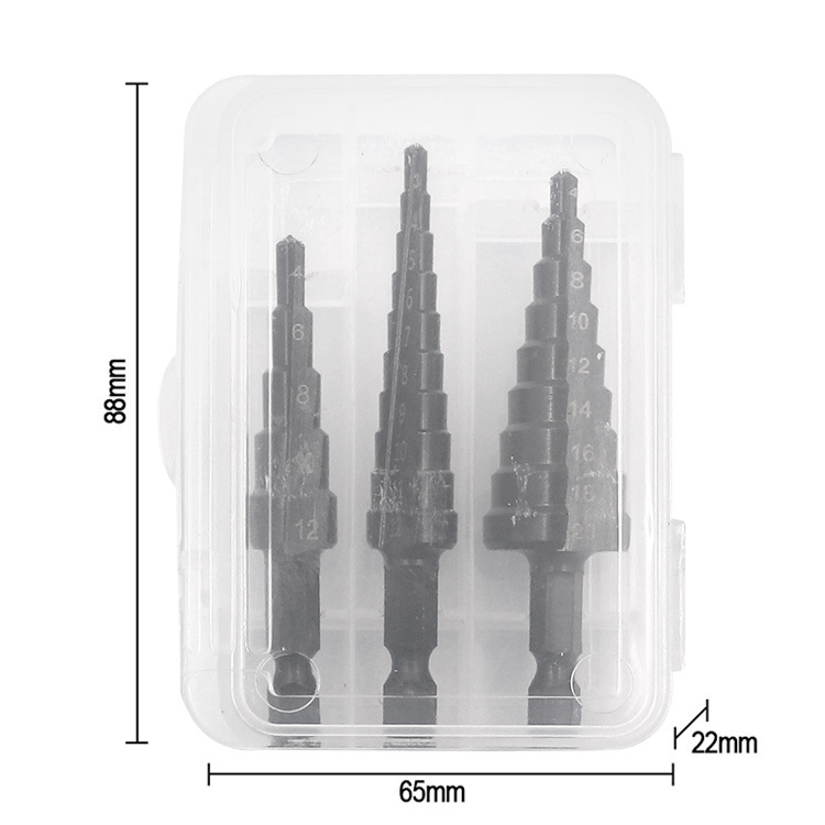 HSS stappenboorset met rechte groef, titanium gecoat hout, metaal, gatensnijder, kernboorset: Rood