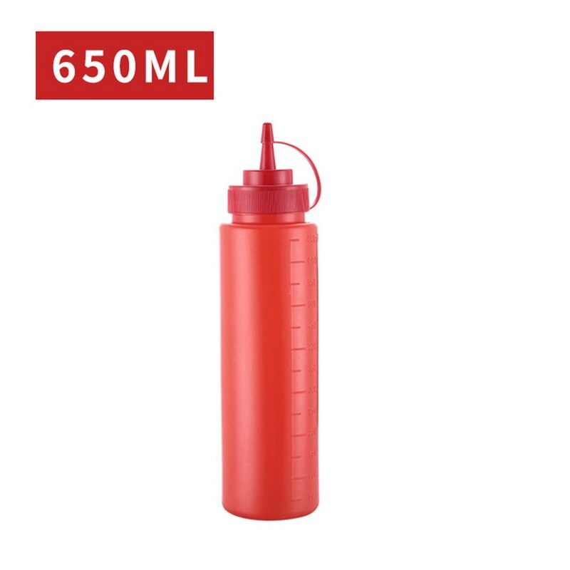 Soße Essig Öl Ketchup Soße Menage Küche Zubehör Sauciere Kunststoff Würze Spender 250-800ml quetschen Flasche heißer: rot 650ml