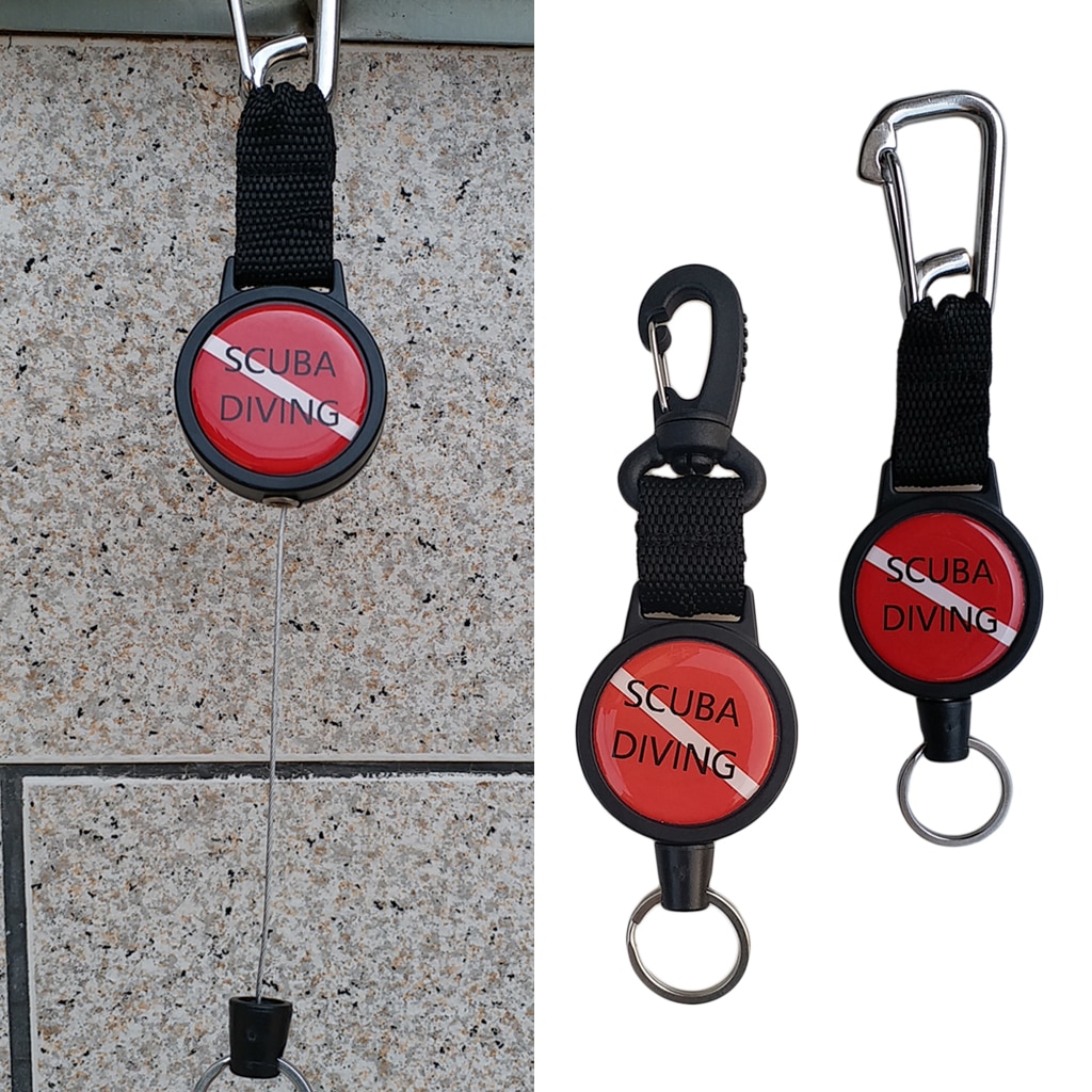 Scuba Diving Lanyard Stainless Steel /Nylon Retractor Cameras Dive Lights Holder Accessories