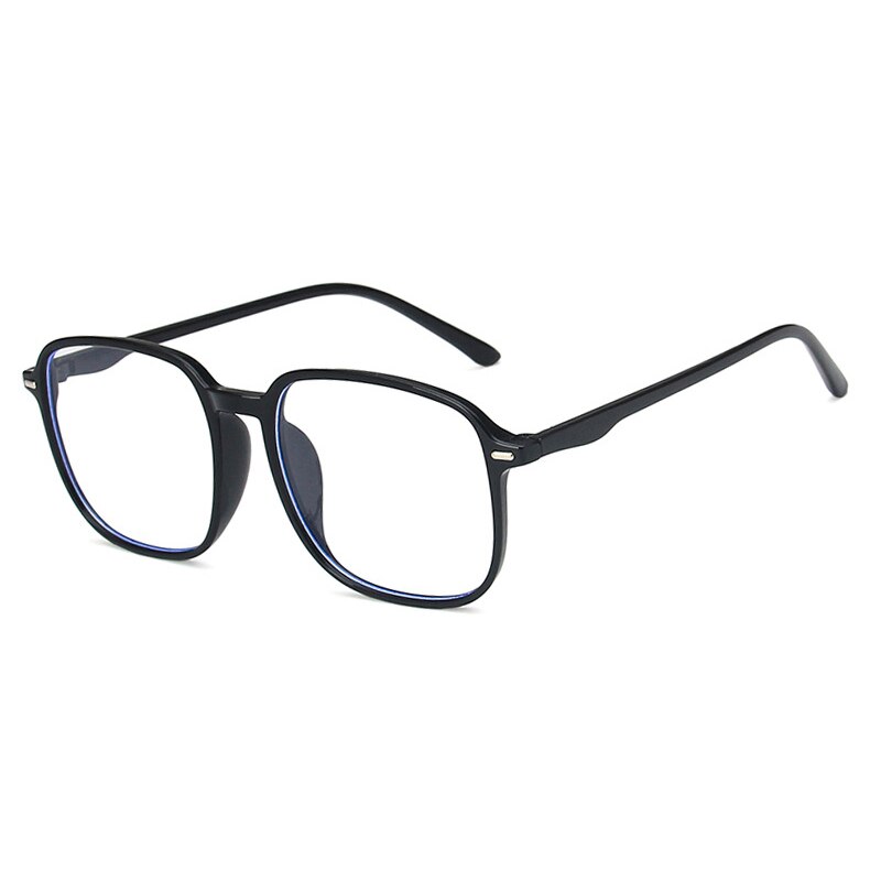 Firkantede anti-blåt lys blokerende briller ramme mænd og kvinder computerspil beskyttelsesbriller briller optisk brille ramme: Sort