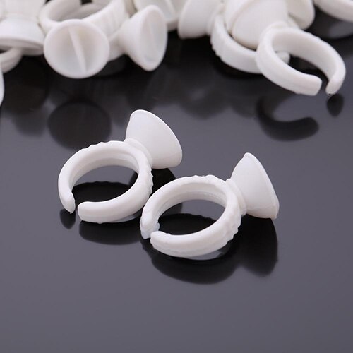 Paleta de pegamento para cejas, soportes adhesivos para extensiones de pestañas, anillos de almacenamiento, anillo de flor para pestañas, herramienta de injerto para plantación, 100 Uds.