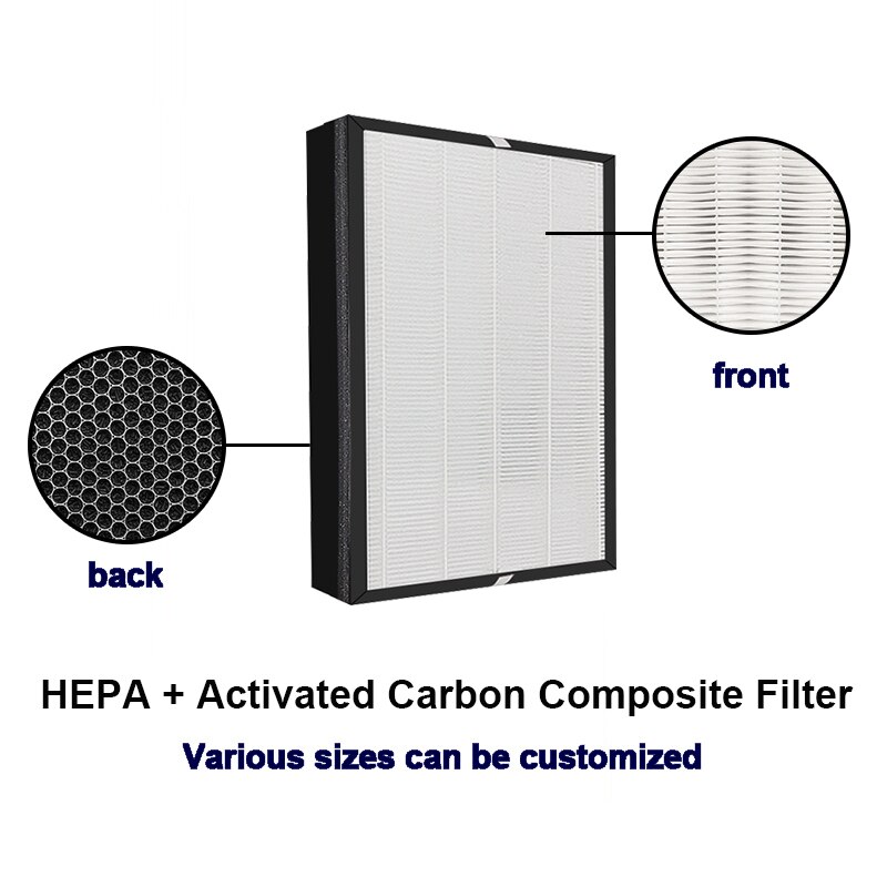 Filtro de aire para Toshiba CAF-H20 (W), purificador de aire de 2 capas, compuesto, filtro Hepa, filtro de carbón, filtros de escape de polvo