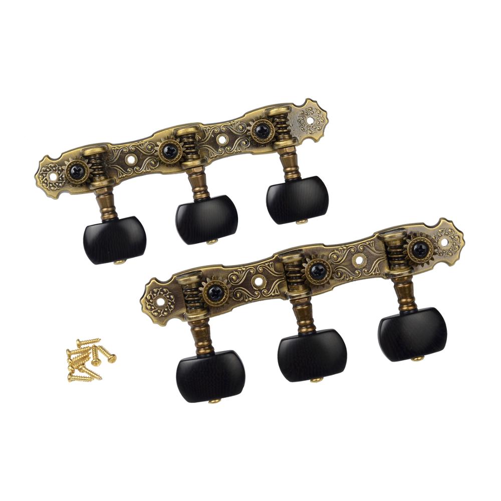 Mécaniques de guitare alice en alliage de zinc et bronze, accessoires de guitare fabriqués à la main, boutons imitation ébène, chevilles d'accordage, clé aos -022 v 3p