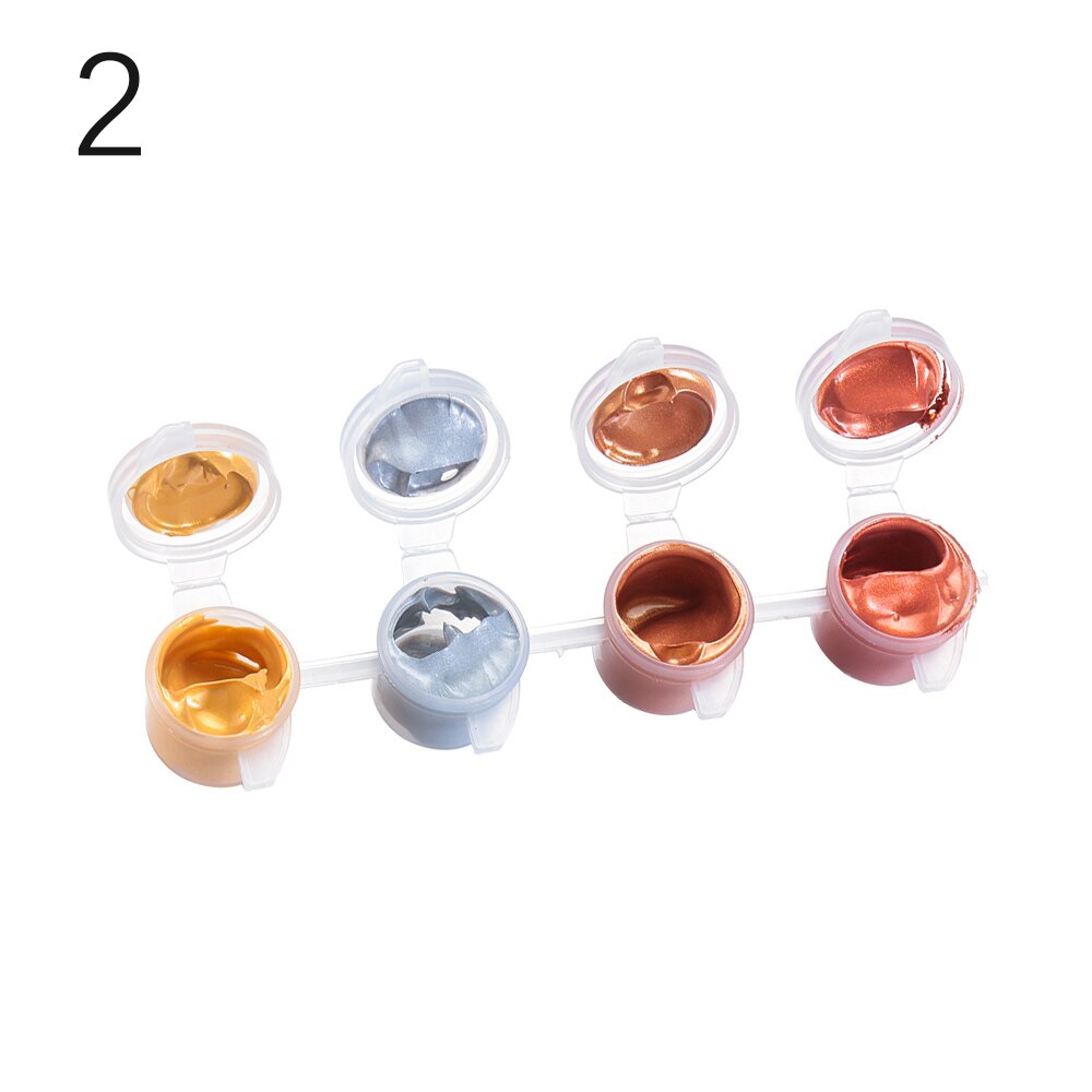 2/4/6 farver til tekstil tegning væg håndmalet skinnende gel maling pigment metallisk farve akryl maling til kunstner kunst tilbehør: 4 farver