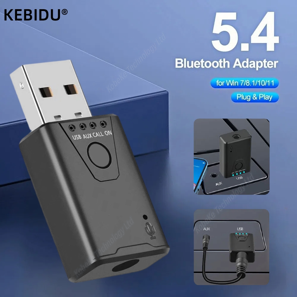 Usb bluetooth 5.4- adapter sender/modtager bluetooth-dongle trådløs usb bluetooth 5.3- lydadapter til computer, bærbar computer