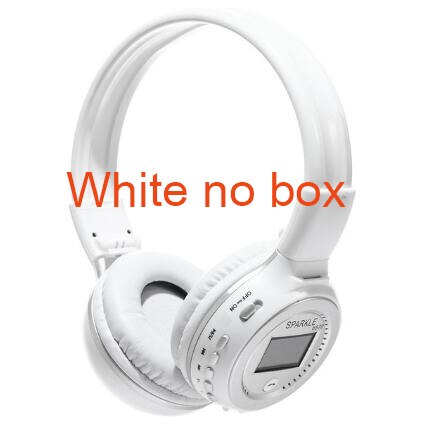 ZEALOT B570 Deep Bass Bluetooth Headset FM Radio HIFI Noise Reduction Wireless Stereo Music Headphone with MIC LED Screen: White no box