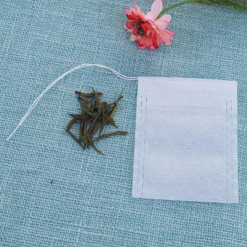 Bolsas de té de 6X8 cm/7X9cm, bolsitas de té con cordón, bolsas de medicina de sellado para el hogar, bolsa de filtro vacía para té y especias, suelto para té de hierbas, 100 Uds.
