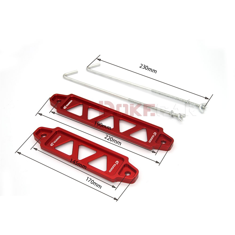 Alumínio Car Battery Tie Down Bracket, Alloy Battery Fasten Holder, 14cm, 19cm