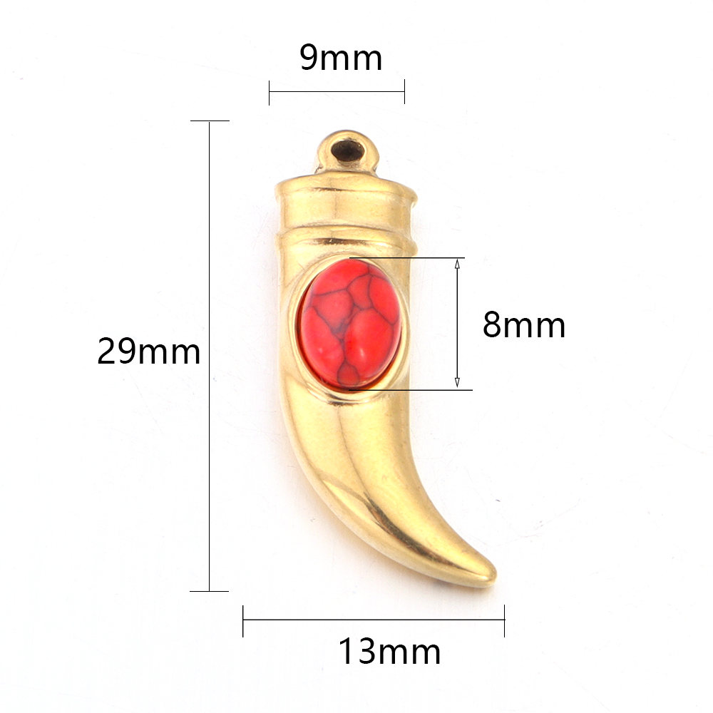 2 stk/parti rustfritt stål naturstein pepper øredobber anheng til diy halskjede smykker laging forsyninger blanding