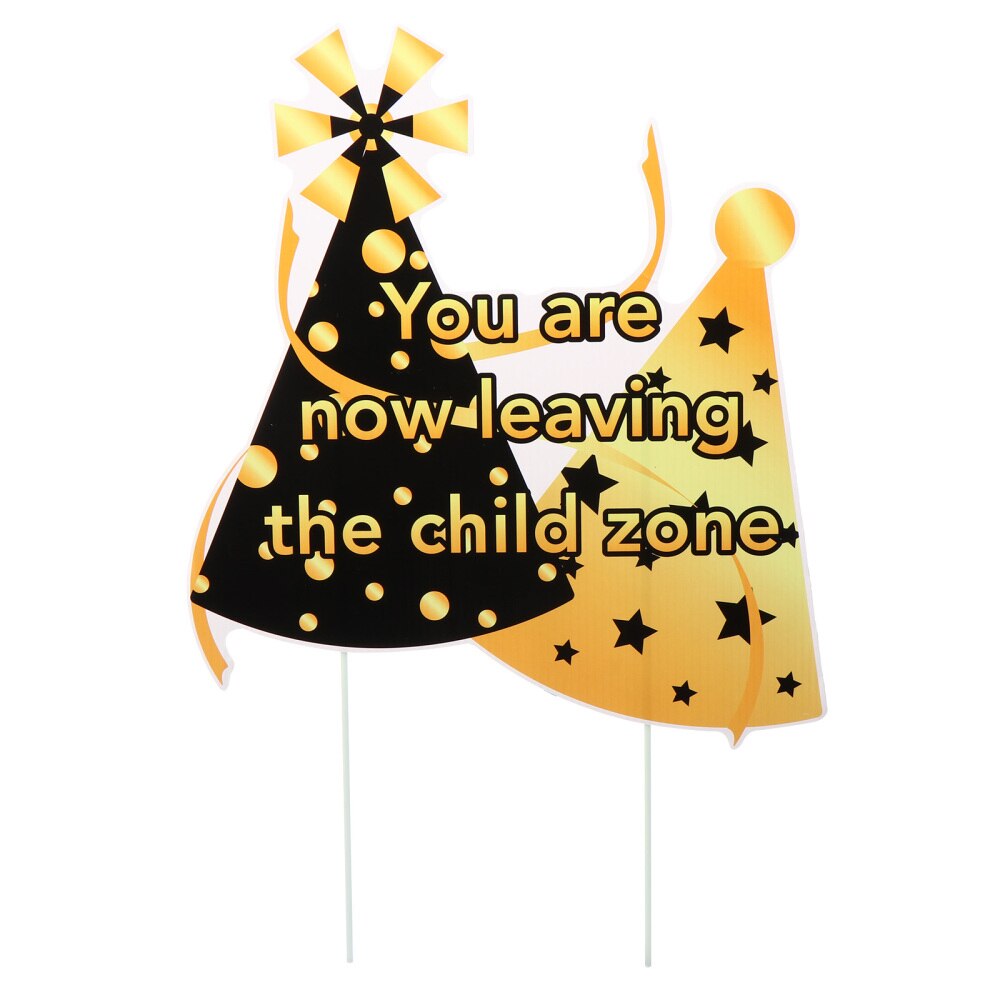 1pc Birthday Party Props Garden Hollow Board Insert Sign Lawn Sign: Birthday hat