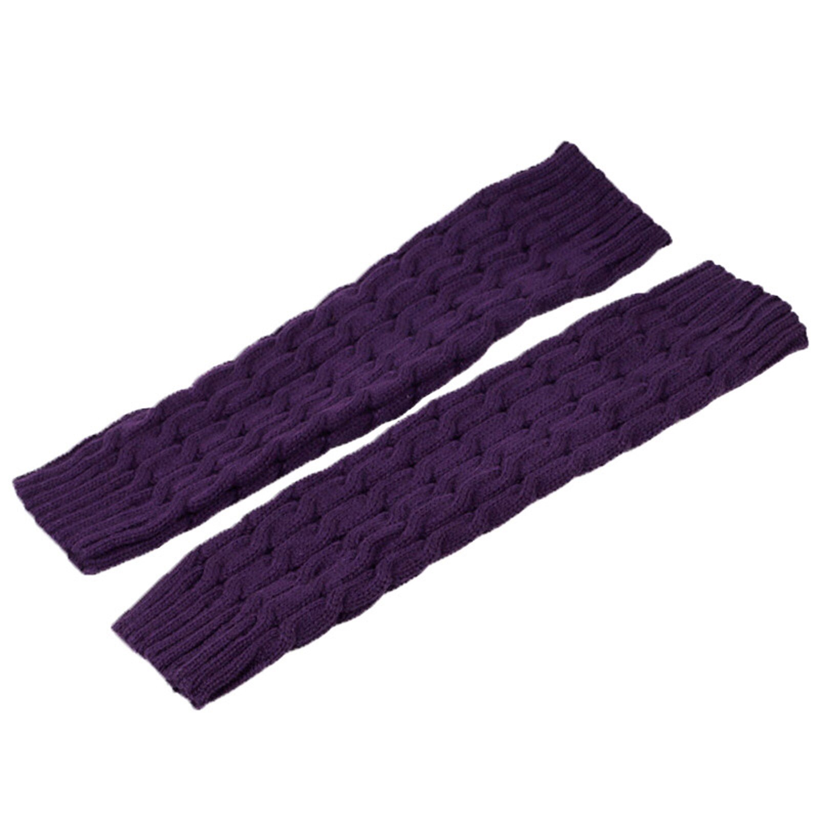 Frauen Gestrickte Häkeln Winter Warme Beinlinge Lange Socken Slouch Leggings Damen Solide Stricken Knie Bein Lange Socken NOV99: Lila