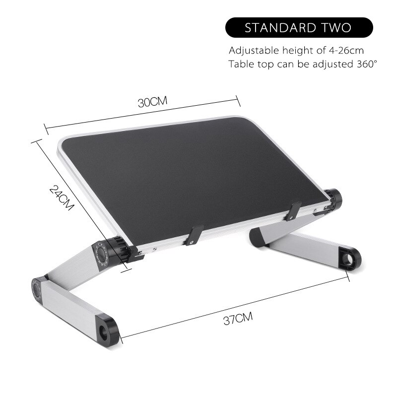 Adjustable Computer Table Aluminum Alloy Laptop Desk 360 Degree Laptop Stand Foldable Computer Table Stand Tray Notebook Stand: Black B