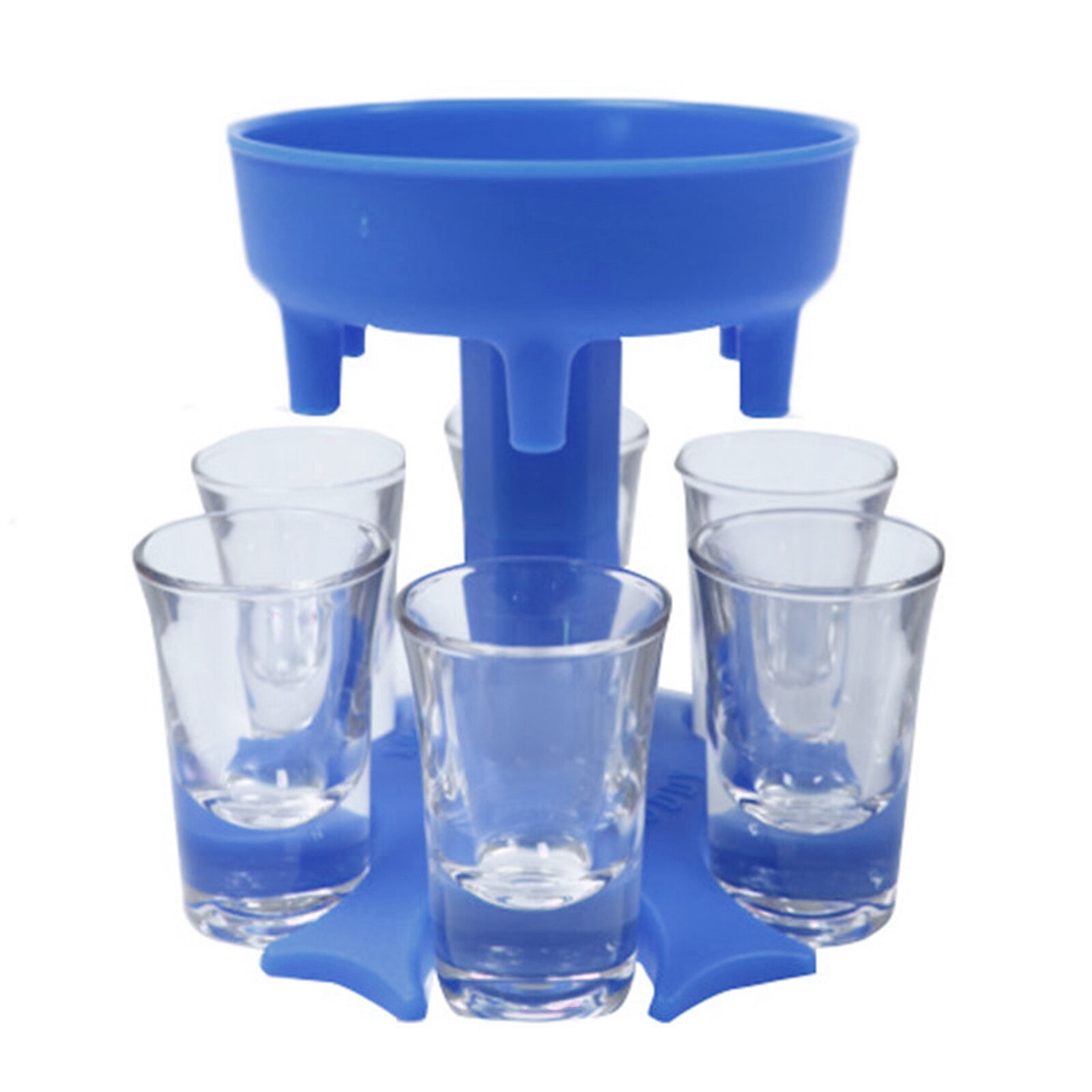 Glass Dispenser Bar Accessory 6 Shot Six Ways Great Party Grey Pourer Drinking Games Shot Glass Dispenser: Blue  A1