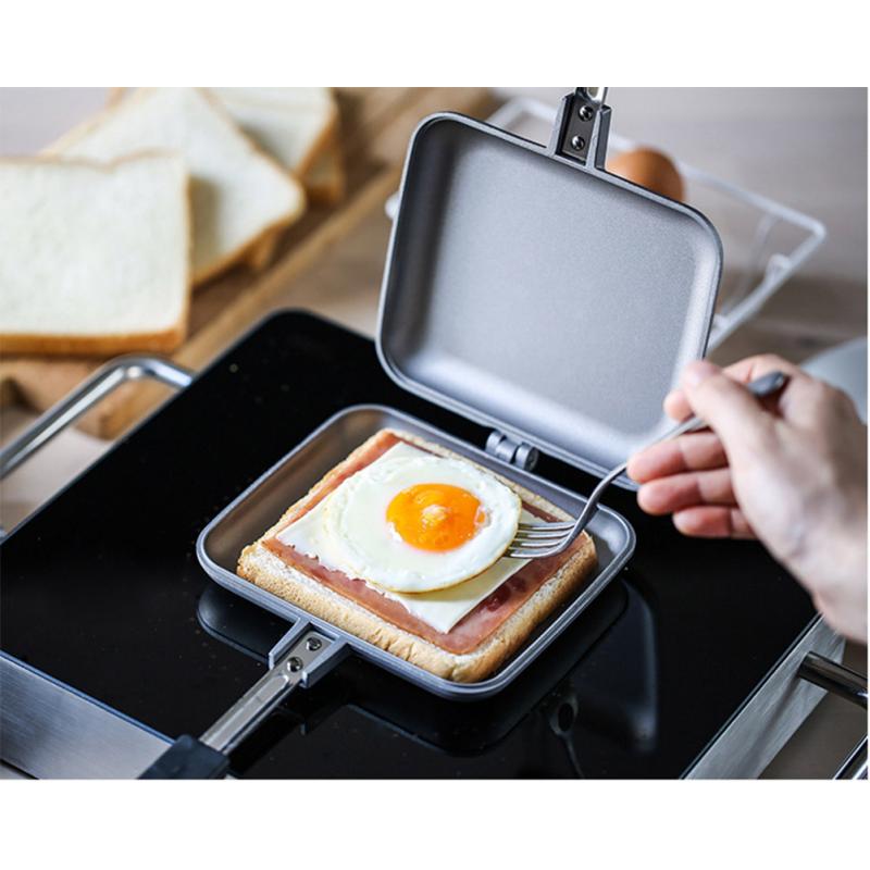 Røykfri stekepanne egnet for gass husholdning sandwich toast form toast brød bakebrett non-stick aluminium flip pannekake panne