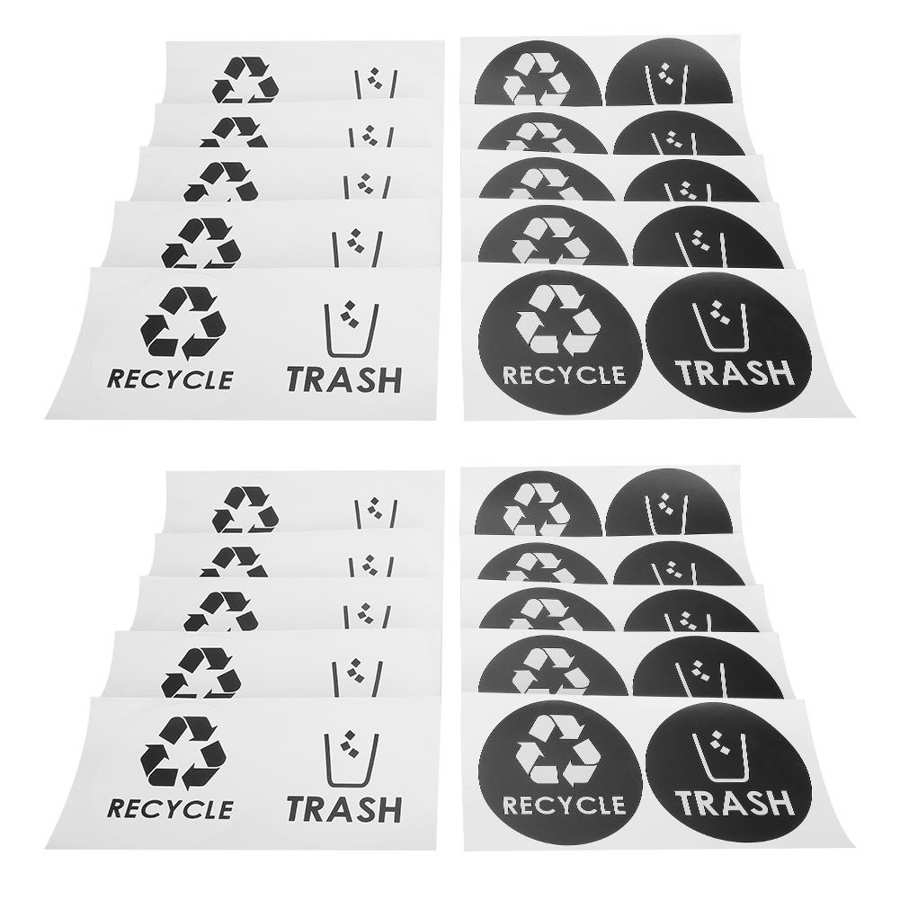 Kitchen lawn bag 20PCS/Set Round Recycle Trash Sticker Decal Garbage Waste Can Dustbin Label for Home Kitchen Office Use