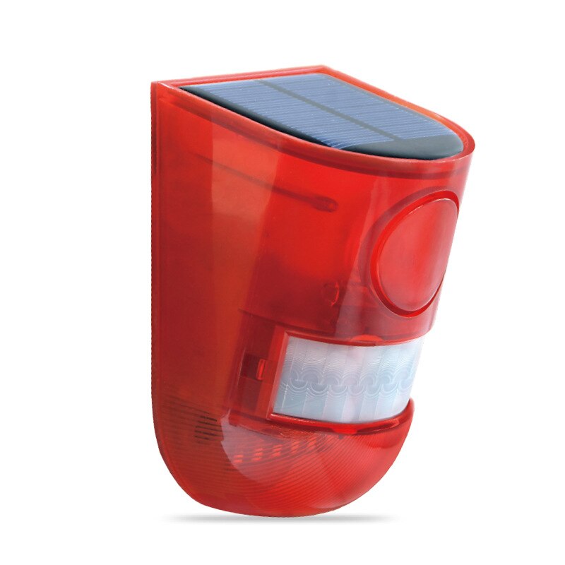 Sicherheit Alarm Solar Power Sirene Mit Strobe IP65 Wasserdichte 110dB Laute Sirene Eingebaute PIR Motion Sensor Für Haus Hof Im Freien