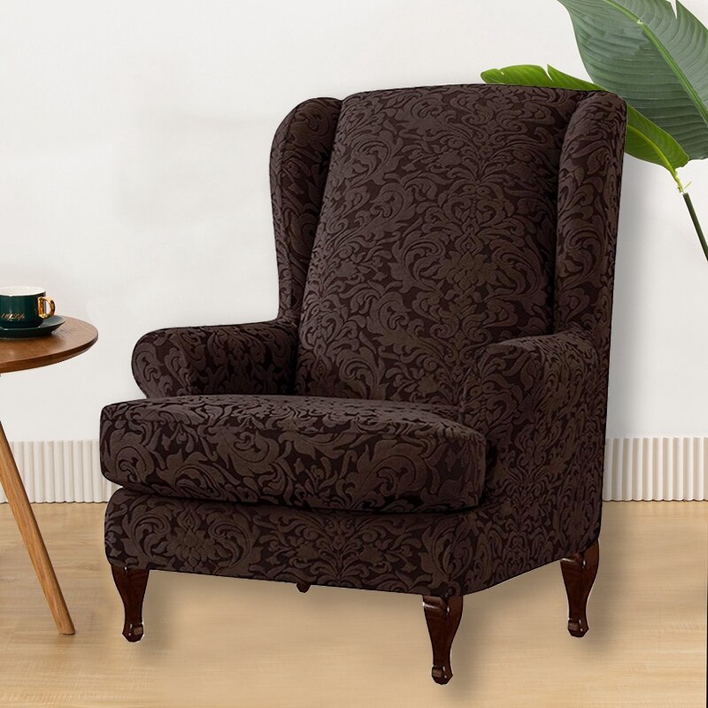 2 Stks/set Elastische Wing Back Stoel Cover Jacquard Bloemen Fauteuil Hoes Wingback Stoel Cover Sofa Hoes Funiture Protector: S5 Wing Chair Cover