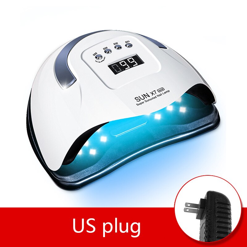 Sun X7 Max UV LED Nail Lamp Nail Dryer With 57 Pcs Leds Manicure Machine Gel Drying Lamp For Fast Curing All Nails Gel Varnish: X7 Max 114W White US