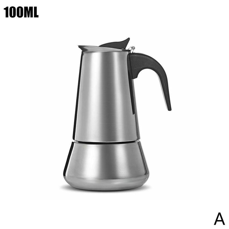 Stainless Steel Coffee Pot Italian Top Moka Pot Espresso Coffee Maker Electric Coffee Pot Induction Cooker Open Flame Universal: 100ml