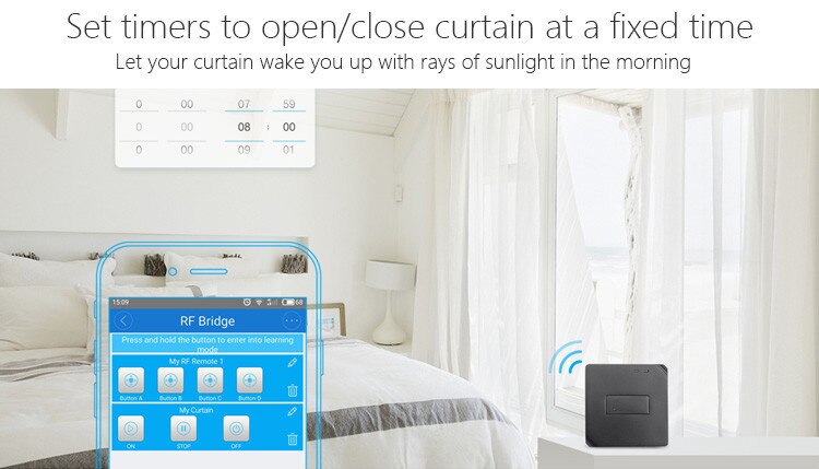 1PC RF pont WiFi 433MHz remplacement domotique intelligente commutateur universel Intelligent Domotica WiFi télécommande RF directe