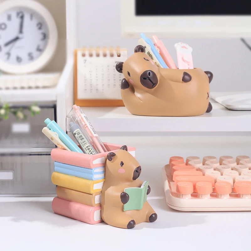 Bonito capivara pequeno vaso de plantas resina suculenta plantador para mesa escritório em casa mini ornamento jardim fadas vaso decoração
