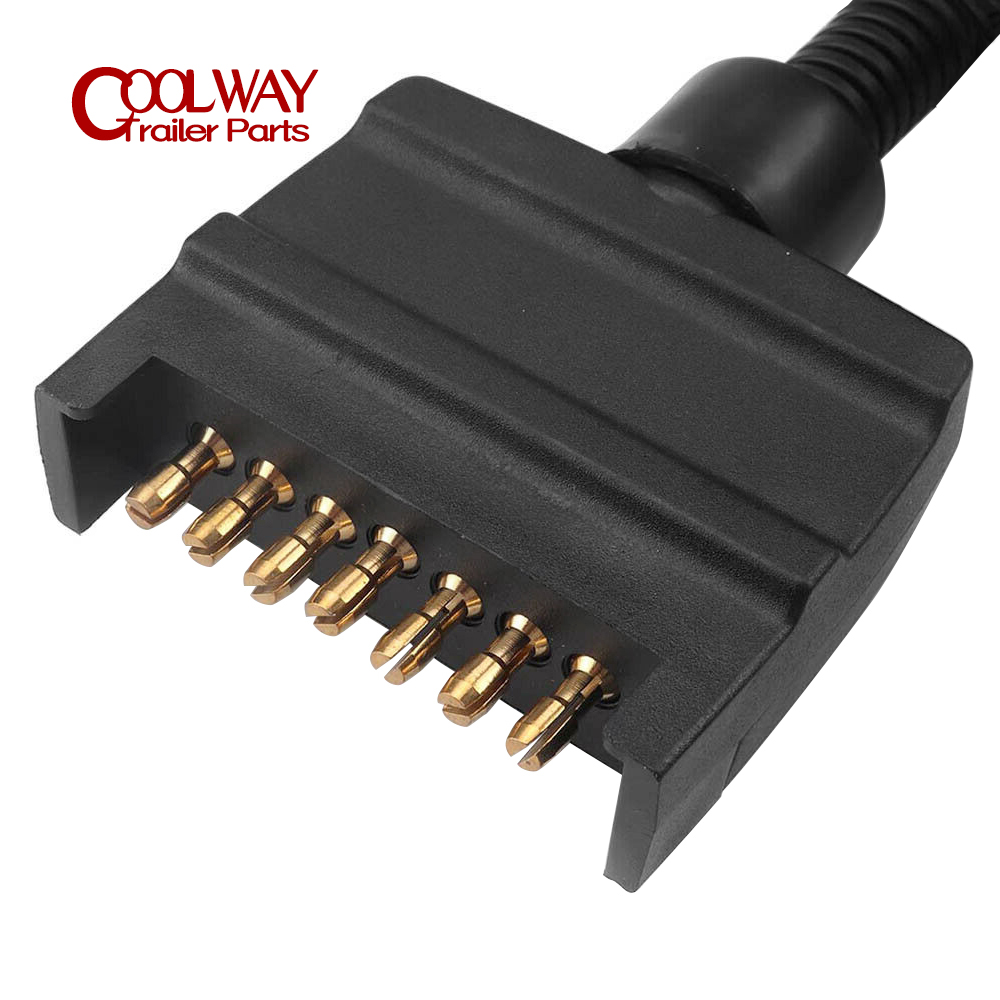 13Pin Female Socket To 7Pin Flat Male Plug Connector Extension Spiral Trailer Cable Adapter RV Camper Caravan Parts Accessories