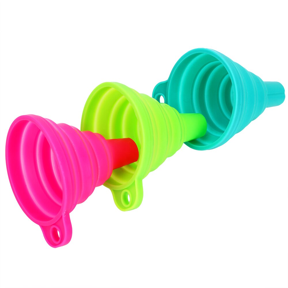 Mini embudos plegables de silicona para cocina, utensilios portátiles de cocina, embudo plegable