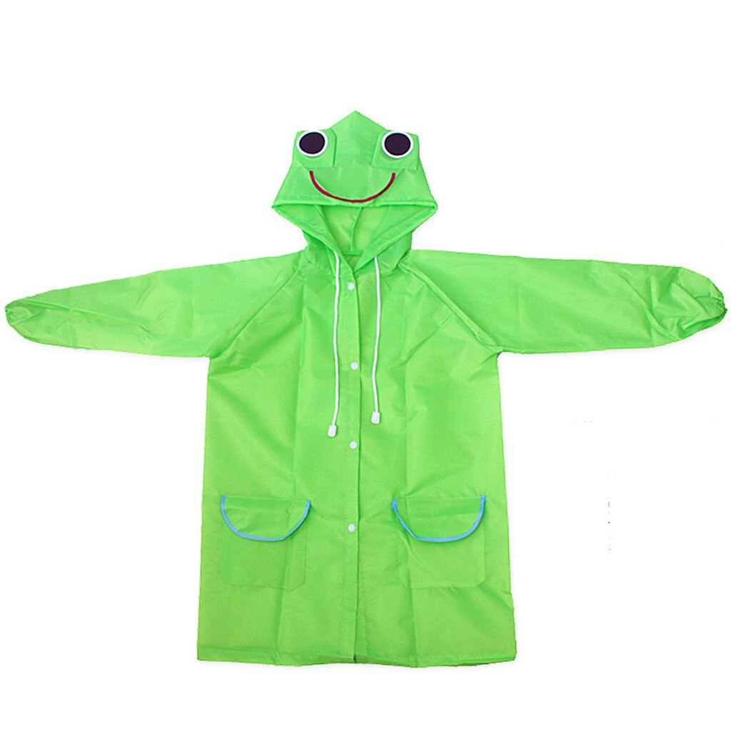 Baby boy baby girl coat children cartoon poncho waterproof polyester one-piece raincoat children raincoat: Green