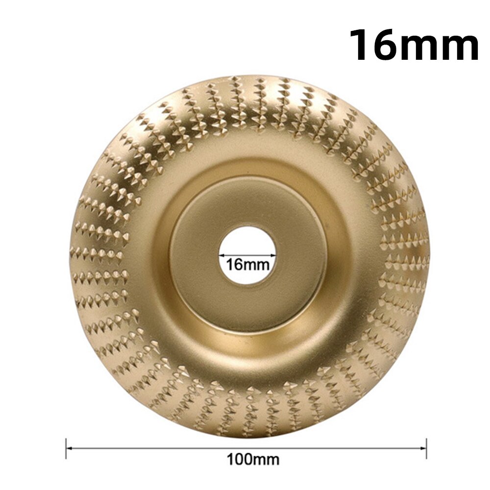 4 Inch Angle Grinder Wood Carving Disc Woodworking Grinding Shaping Wheel Abrasive Rotary Tool for 16/22mm Bore Angle Grinders: Gold