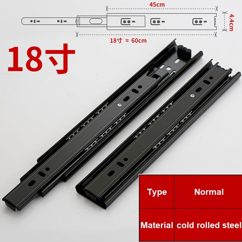 2PCS6" - 20" Stainless Steel Drawer Slides Soft Close Drawer Track Rail Sliding Three-Section Cabinet Slides Furniture Hardware