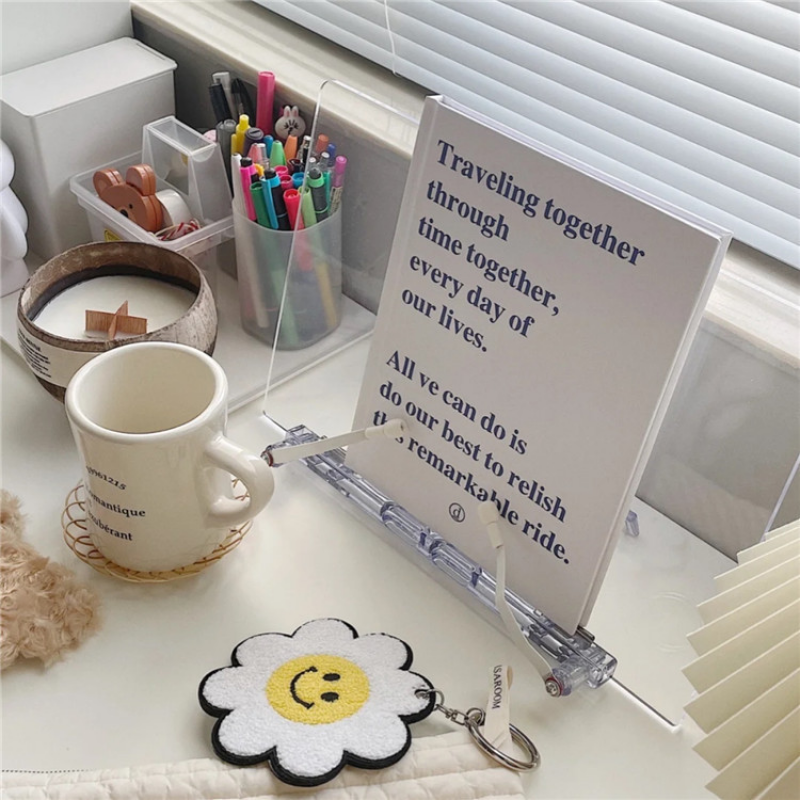 Kawaii Multifunctionele Tablet Stand Transparant Acryl Houder Voor Ipad Stand Reading Boek Stand Houder Voor Ipad Accessoires