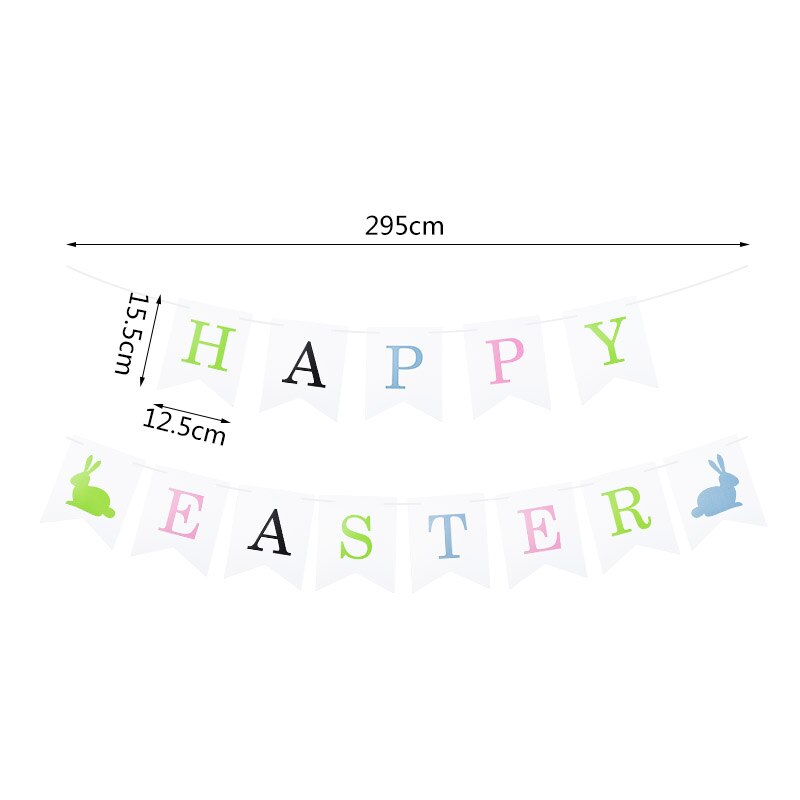 1set Happy Easter Decor Felt Banner Easter Egg Rabbit Paper Garland For Easter Party Festival Home Wall Hanging Buntng Photoprop: A04-1set