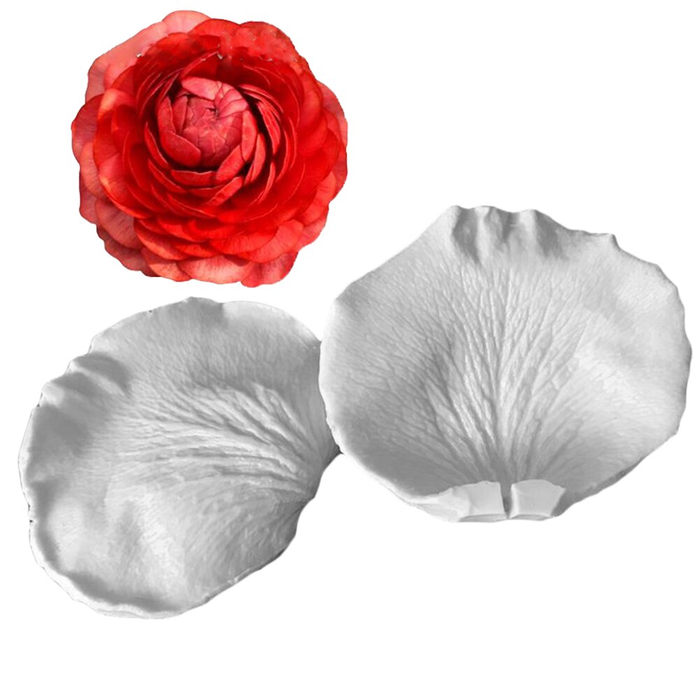 2 stk silikonkake blomsterform bakegodteriform rose blomst fondant pasta sjokolade kronbladsform dekorasjonsverktøy