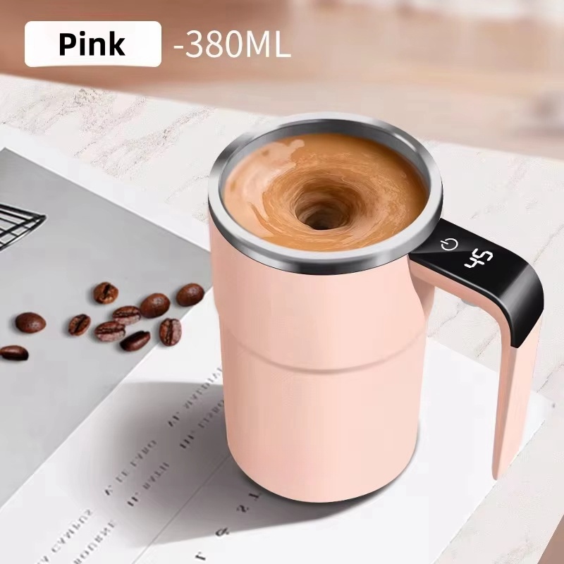 380ML Mini Electric Coffee Self Mixing Mug IP67 Waterproof Food Safe Coffee Mug USB Rechargeable Automatic Magnetic Cup For Tea: green